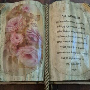 Vintage 1991 Books of Love "My Mother" Handmade Art Sculpture 7.5" x 12.5" EUC